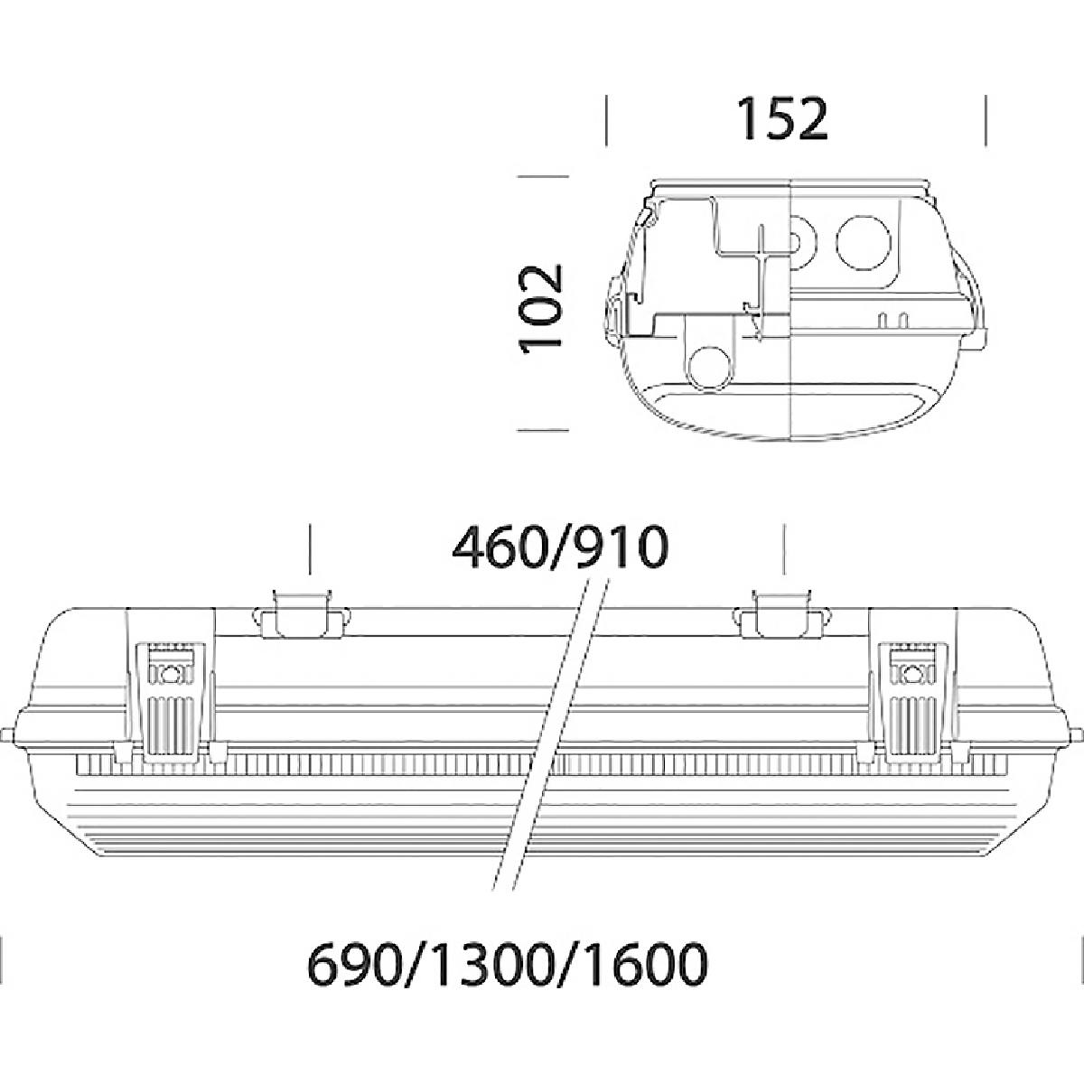 LUMINAIRE ÉTANCHE DOUBLE TUBE
