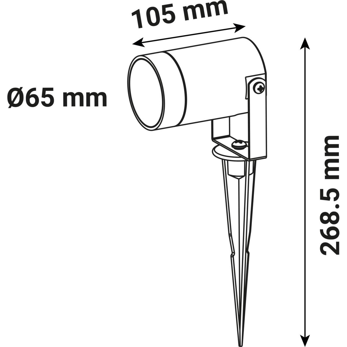 PROJECTEUR PIQUET LED + DOUILLE GU10 NOIR