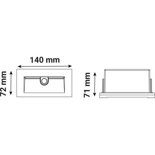 APPLIQUE MURALE RECT. ZEPHYR ENCAST. LED 6,5W/3000K-175ml