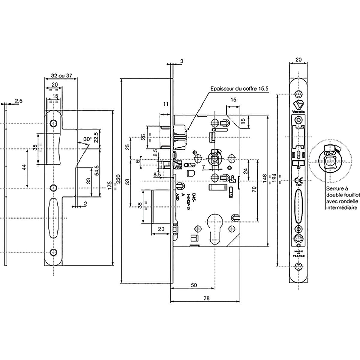 EVASION CLEF / SERRURE / POIGNEE / NEIMAN / CENTRALISATION Axe de