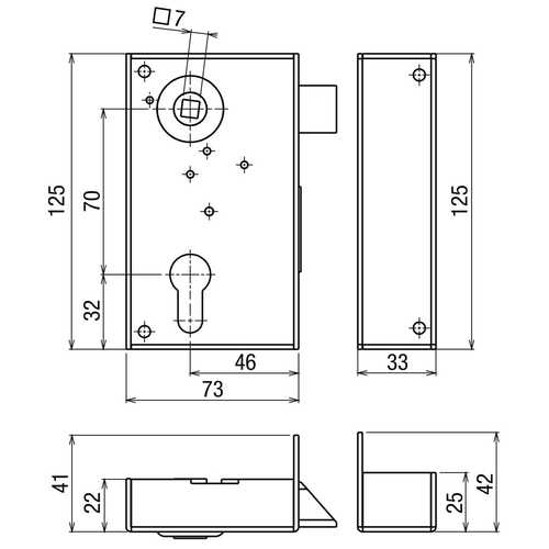 SERRURE INOX VERTICALE À FOUILLOT