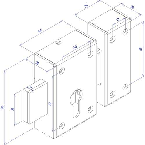 VERROU INOX POUR CYLINDRE
