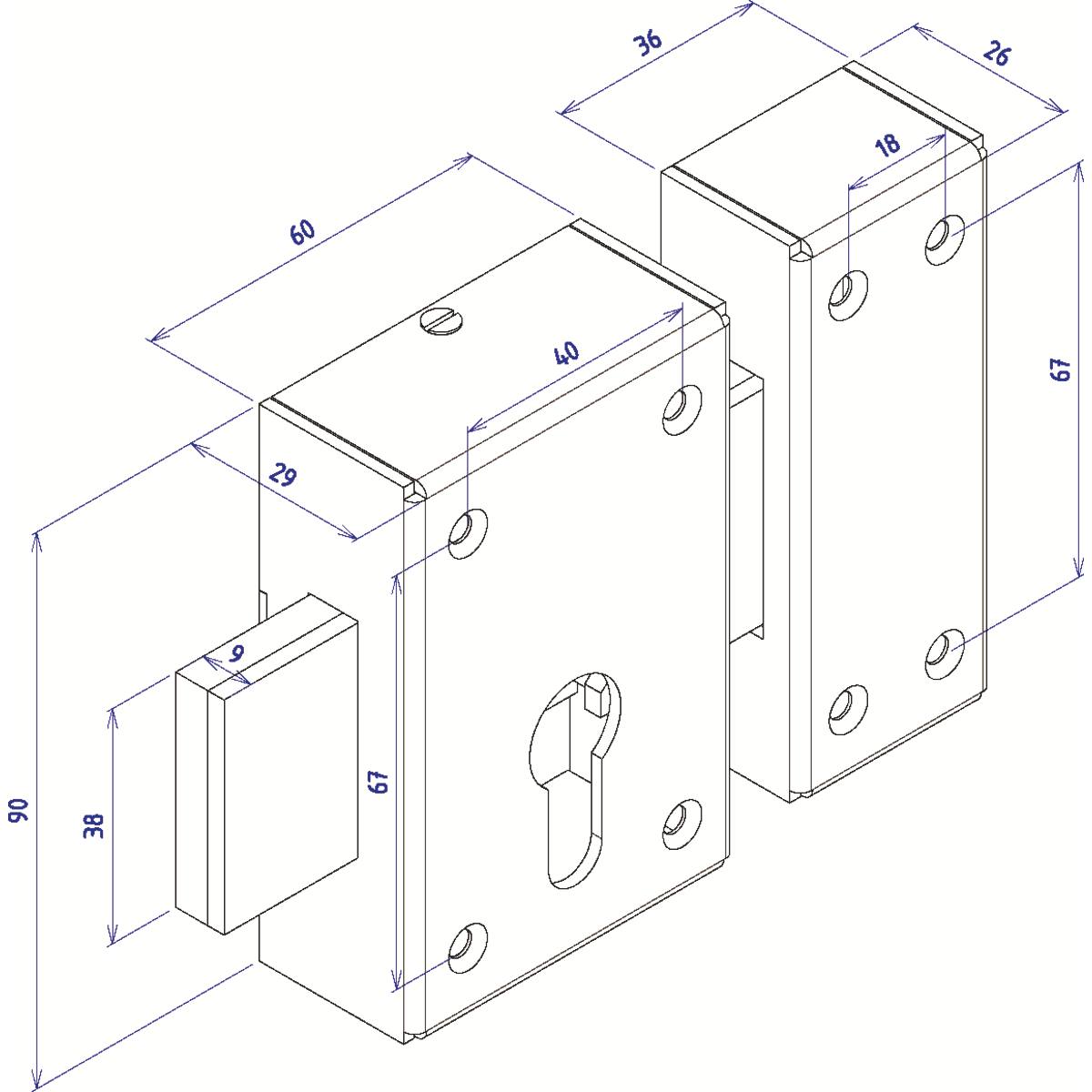 VERROU INOX POUR CYLINDRE