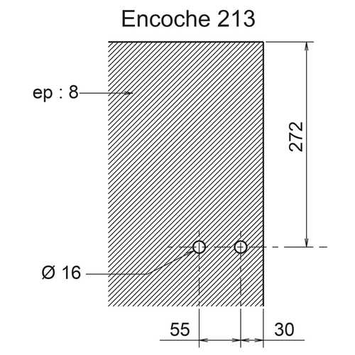 PAUMELLE AVEC FICHE EN APPLIQUE ALUMINIUM ANODISÉ