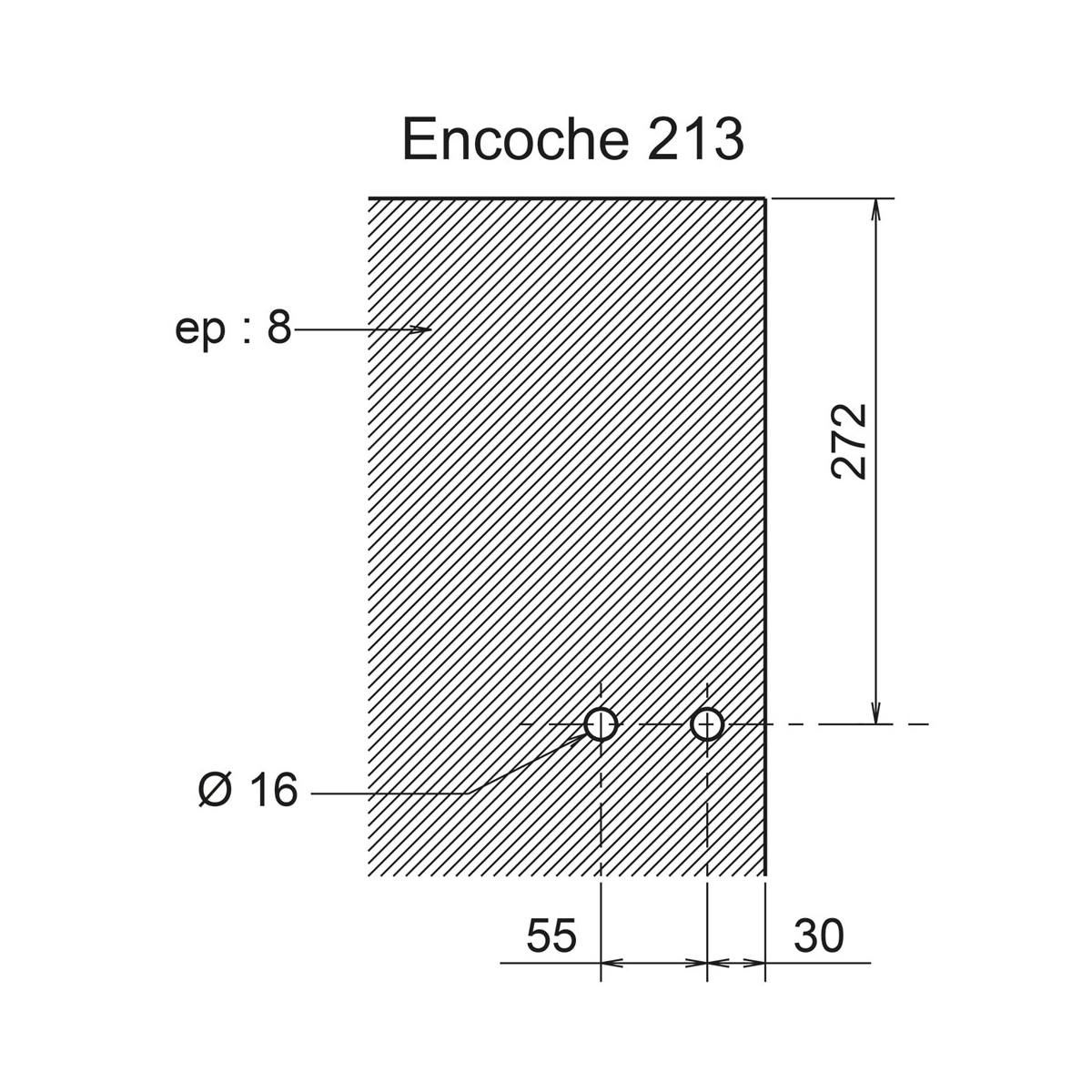 PAUMELLE AVEC FICHE EN APPLIQUE ALUMINIUM ANODISÉ