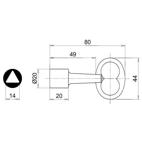 CLÉ TRIANGLE POMPIER