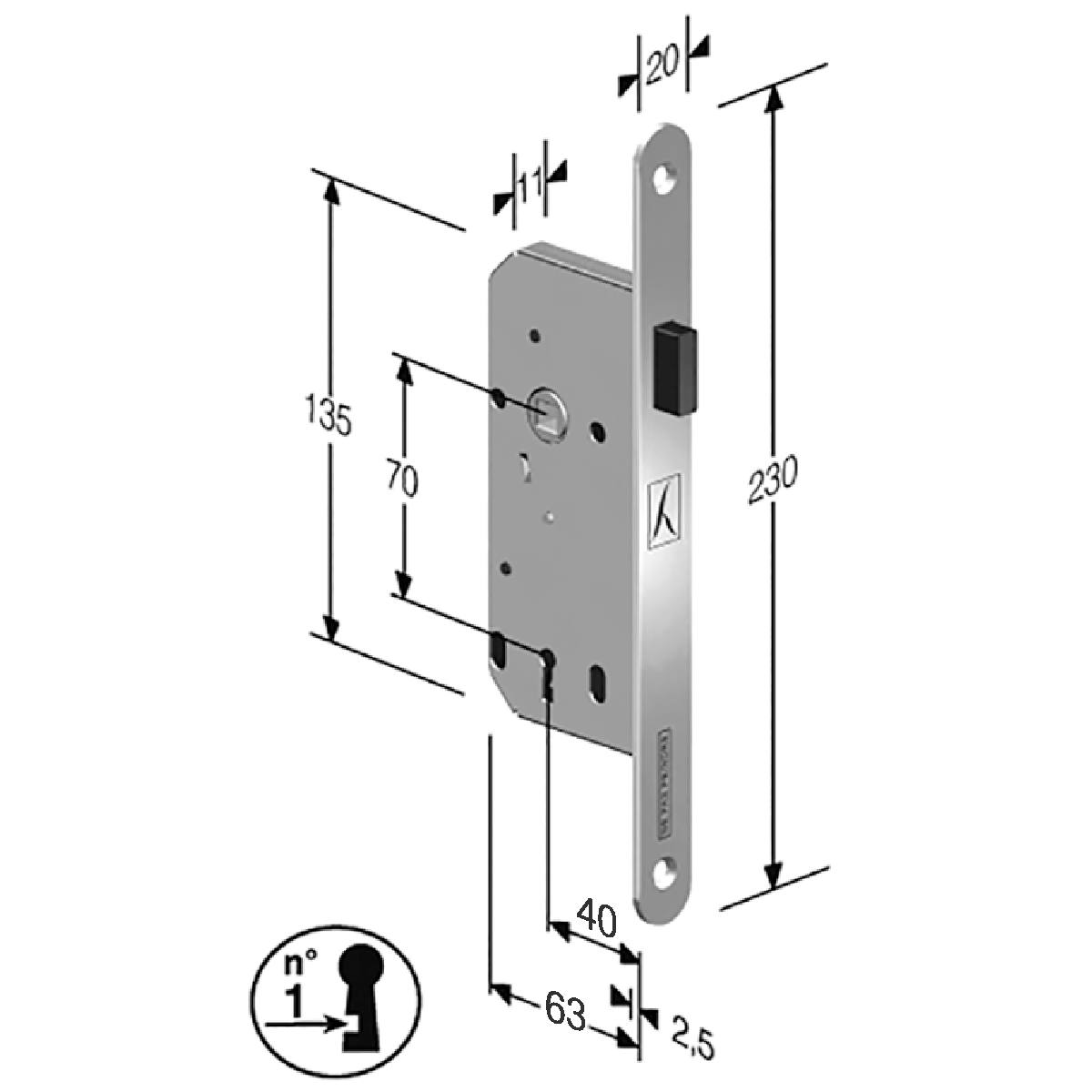 SERRURE MAGNÉTIQUE B-FRANCE CLÉ L