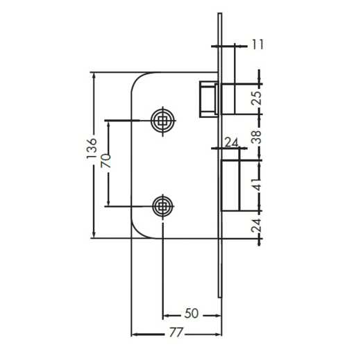 SERRURE MULTIBAT - AXE 50 - BEC DE CANE