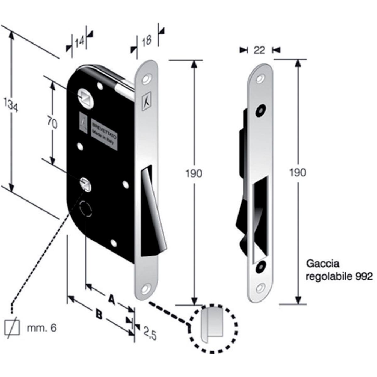 SERRURE MAGNÉTIQUE B-ONE CLE L