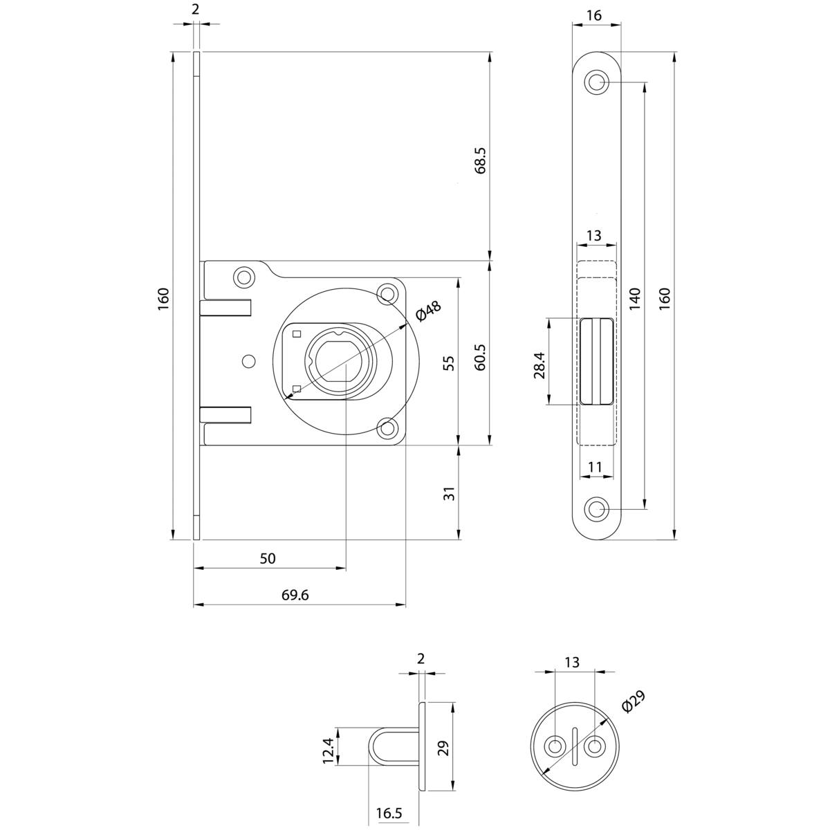 SERRURE PETIT COFFRE AUTOMATIQUE - AXE 50