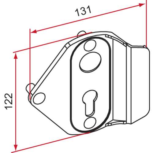 POIGNÉE POUR SERRURE DE GARAGE À DEMI-CYLINDRE, BOUTON POUSSOIR ET TIRAGE