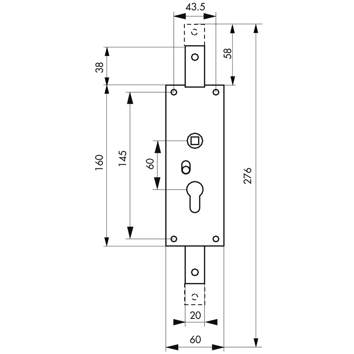 SERRURE DE PORTE DE GARAGE BASCULANTE