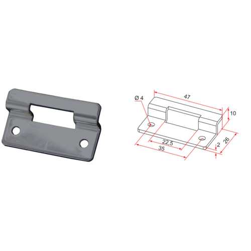 COULISSEAU POUR SERRURE DE PERSIENNE