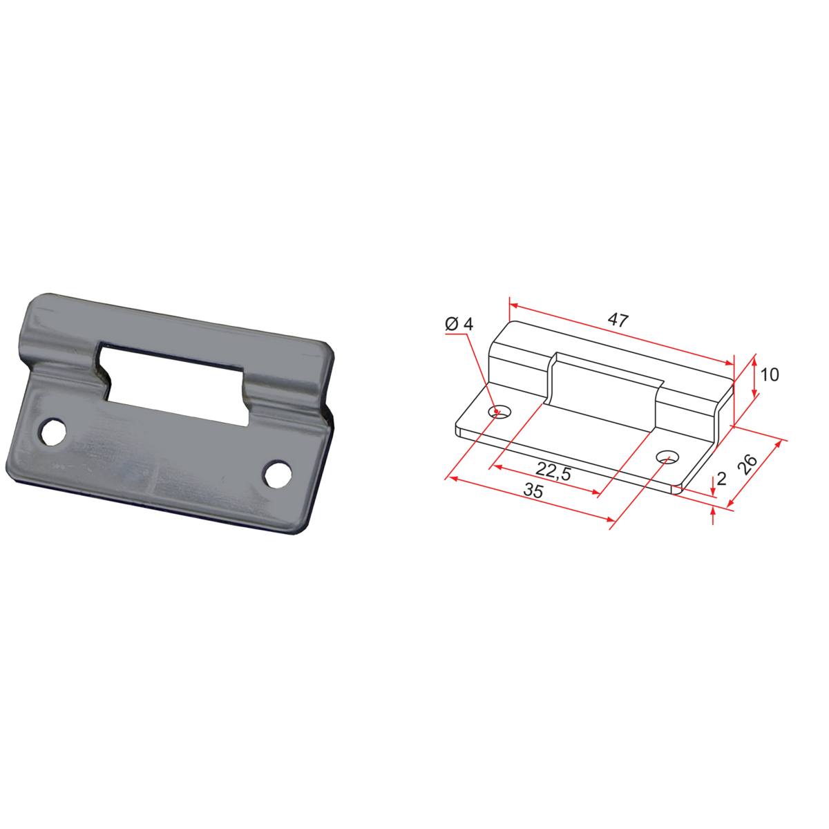 COULISSEAU POUR SERRURE DE PERSIENNE