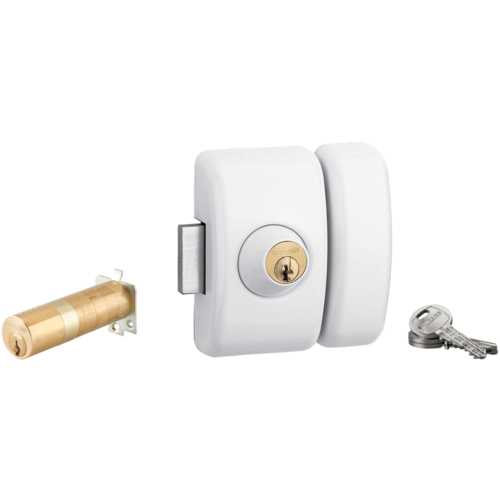 VERROU UNIVERSEL HG5 À CYLINDRE DOUBLE BLANC