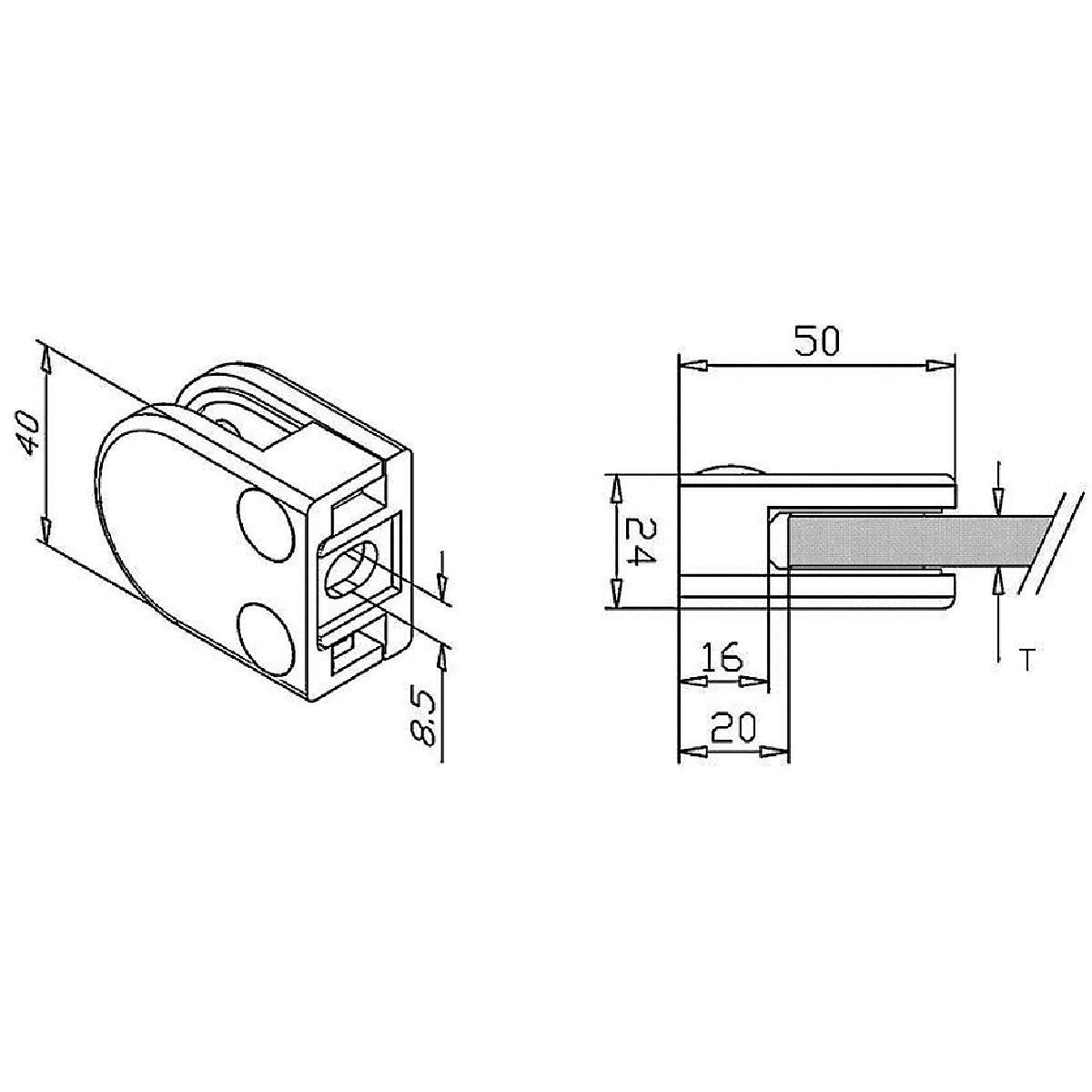 PINCE POUR VITRAGE SUR PLAT