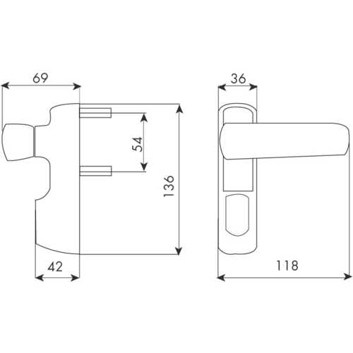 POIGNÉE BÉQUILLE IDEA ENDUR4NCE GRIS - COUPE FEU