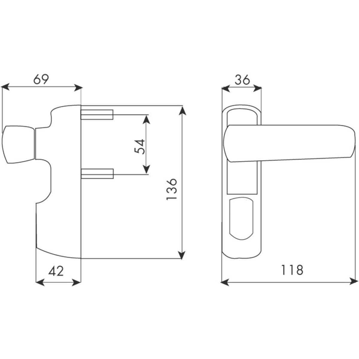 POIGNÉE BÉQUILLE IDEA ENDUR4NCE GRIS - COUPE FEU