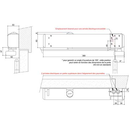 FERME-PORTE BRAS LIBRE FL96 Evo 24/48V À RUPTURE