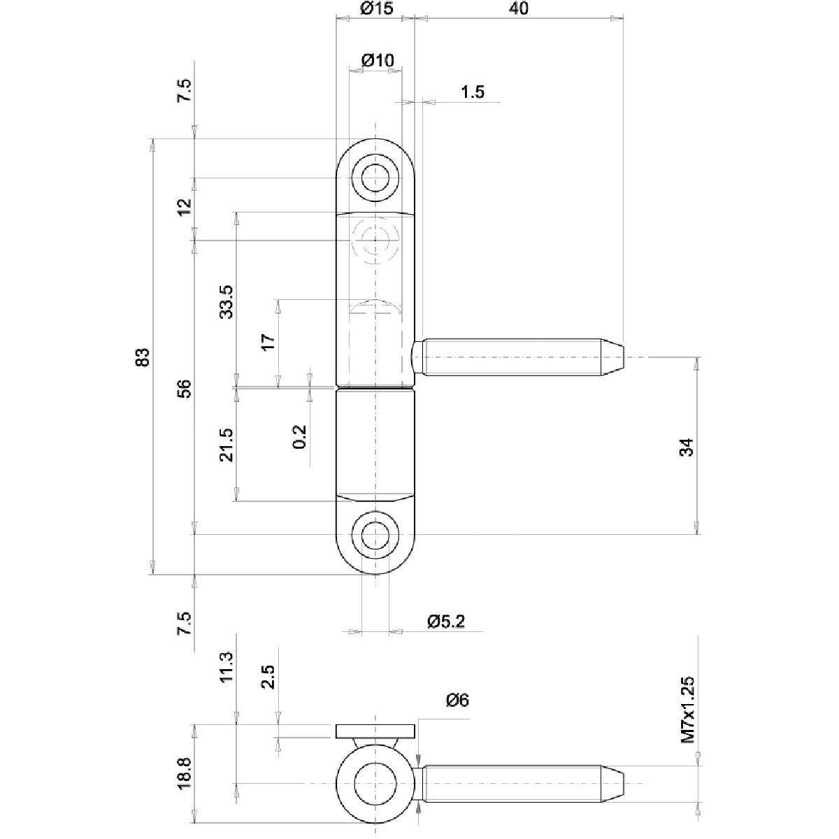 FICHE FEMELLE Ø 15 MM BLANC 9010