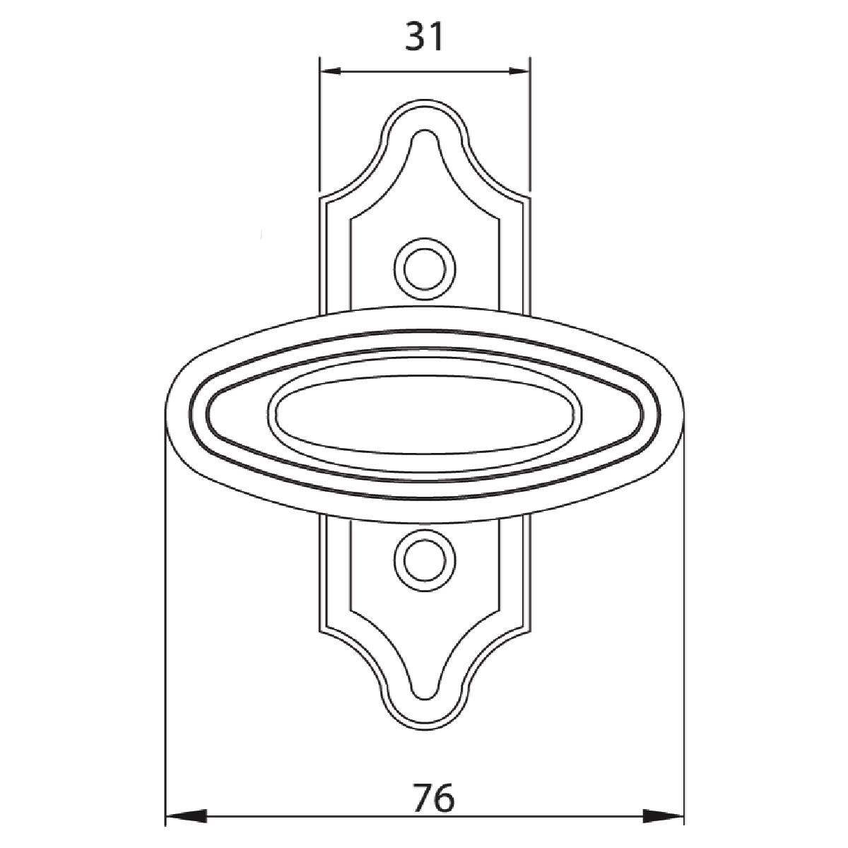 BOUTON OVALE ME SUR BOÎTIER DE CRÉMONE N°133