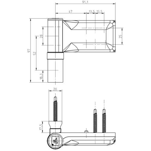 PAUMELLE KT-EV POUR DORMANT ÉTROIT