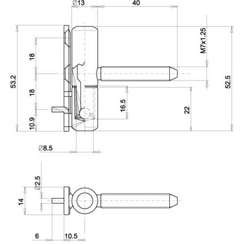 FICHE Ø 13 MM - FIXATION INVISIBLE