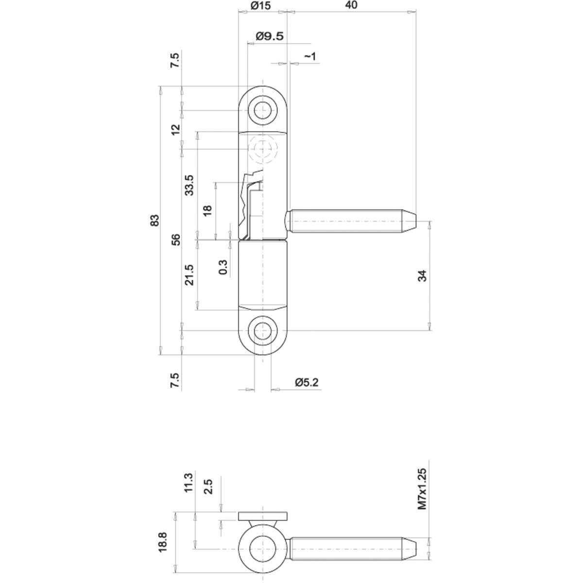 FICHE FEMELLE Ø 15 MM INOX