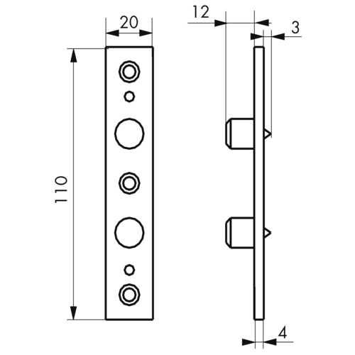 CRÉMONE VERROU AXE 15 - COTE D : 700 MM