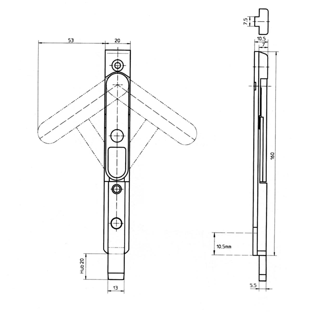 VERROU À LEVIER BLANC 9016 POUR GORGE 7/8-4