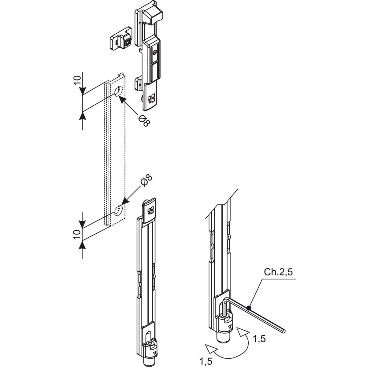 VERROU RÉGLABLE FUTURA POUR OF