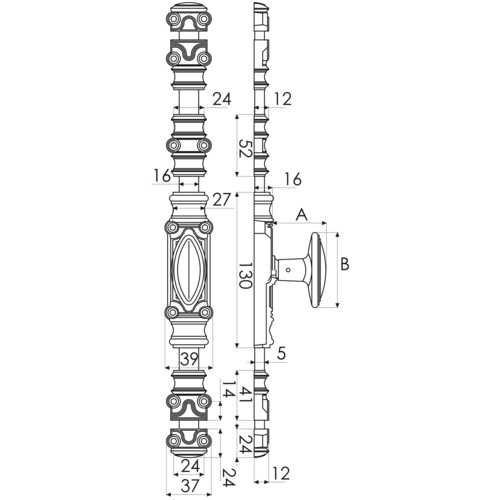 CRÉMONE FONTE RUSTIQUE RY16 APPRÊT GRIS