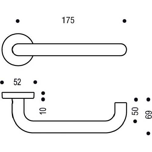 LINOX 492, BEQUILLES XL 175 MM SUR ROSACE, SANS ROSACE DE FONCTION