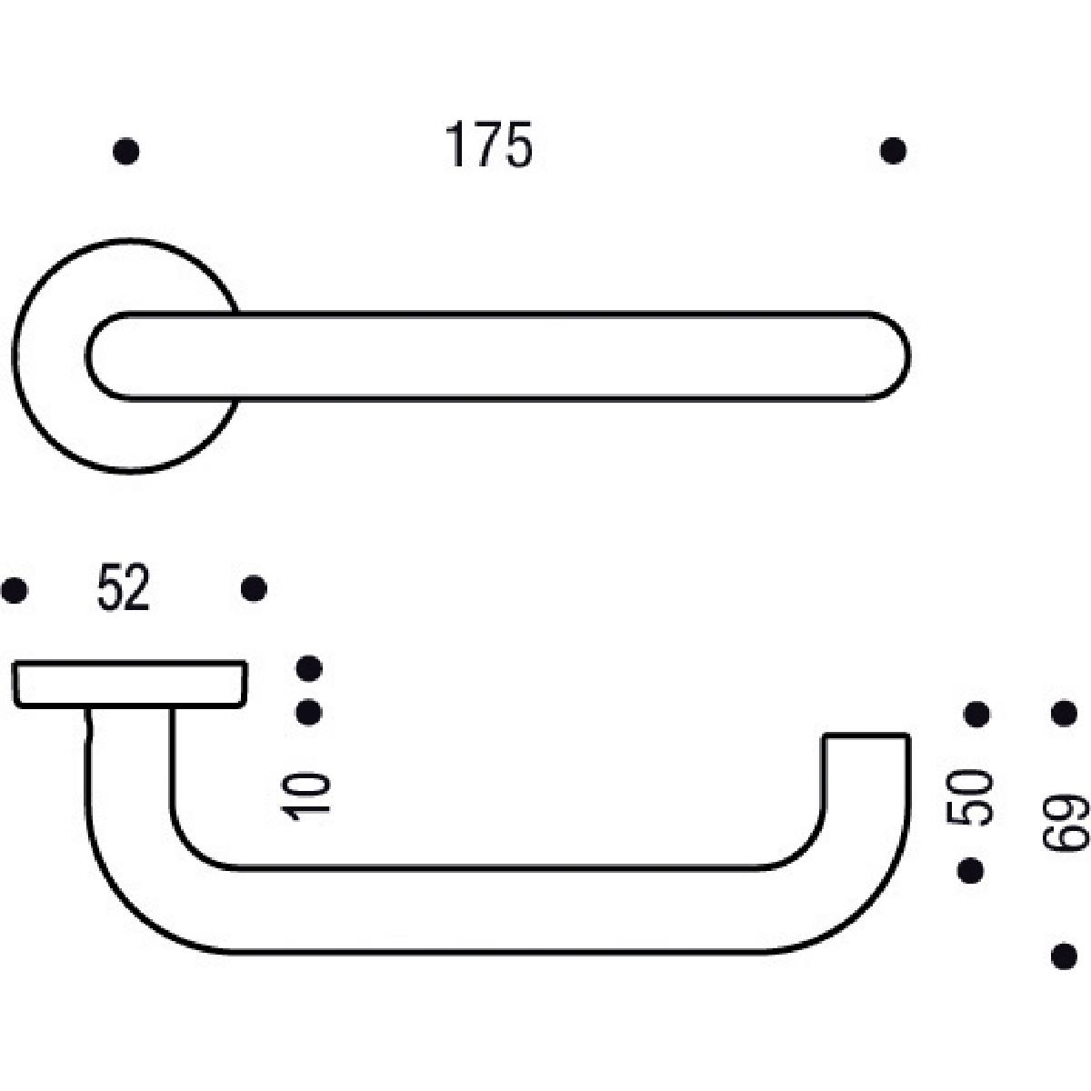 LINOX 492, BEQUILLES XL 175 MM SUR ROSACE, SANS ROSACE DE FONCTION