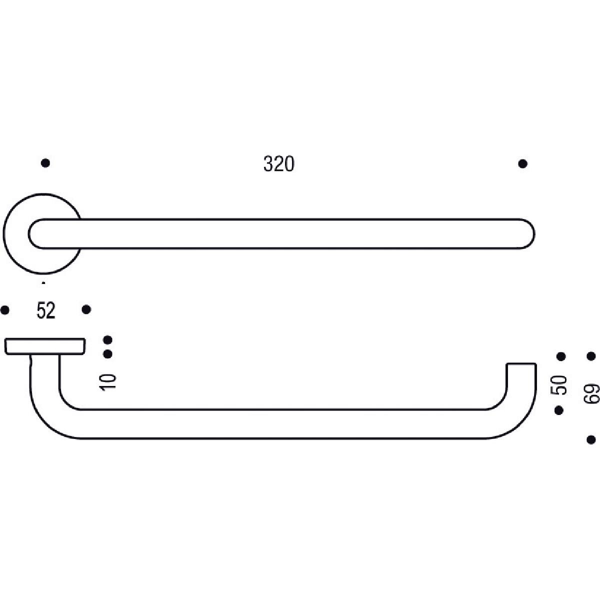 LINOX 492, BEQUILLES XXL 320 MM SUR ROSACE, CLÉ I