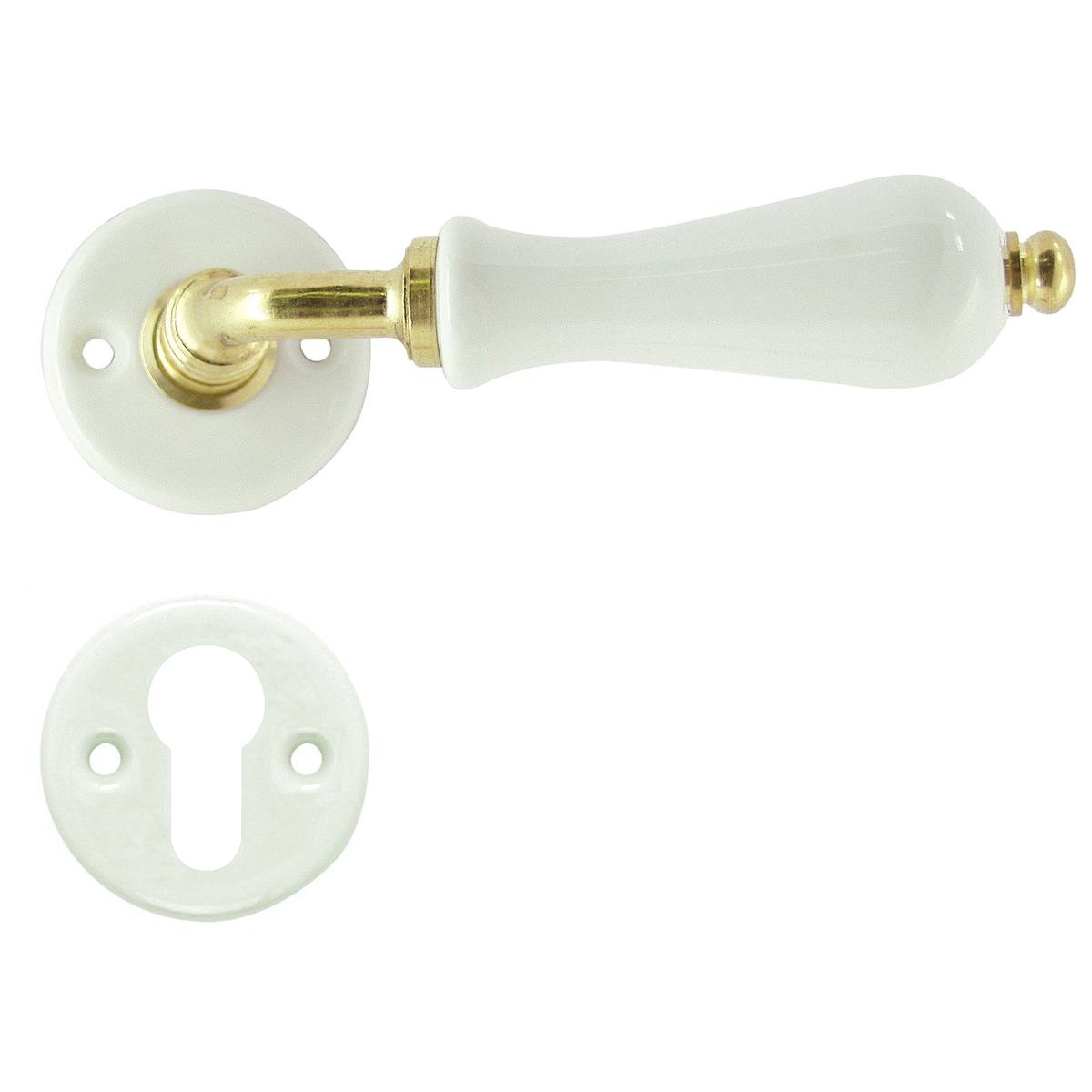 PORCELAINE POIRE CLÉ I SUR ROSACE