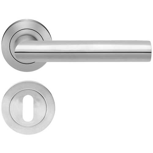 VERONA, BEQUILLES SUR ROSACE, CLÉ L, INOX SATINÉ