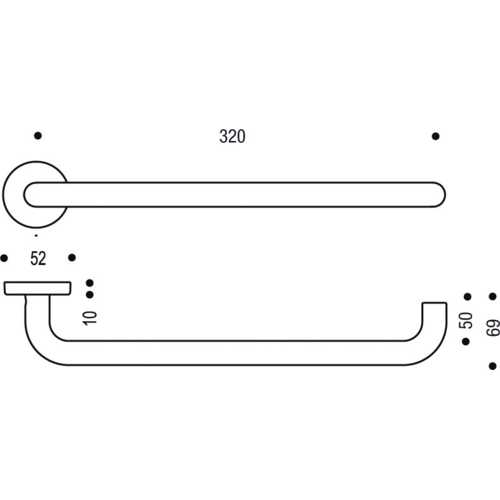 LINOX 492, BEQUILLES XXL 320 MM SUR ROSACE, CLÉ L