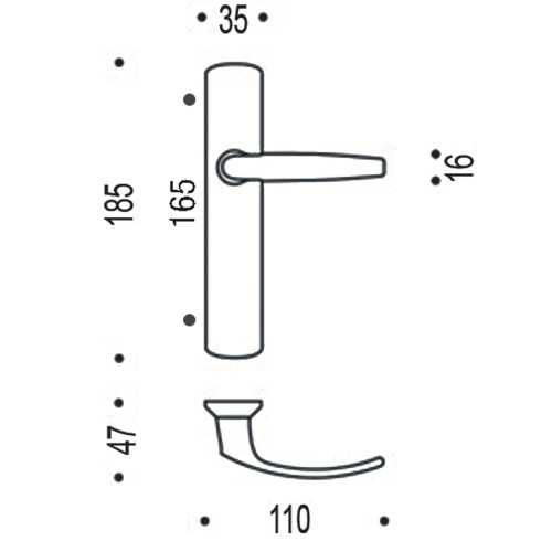 RIV-ANGERS CHROMÉ MIROIR CLÉ I SUR PLAQUE 165 MM