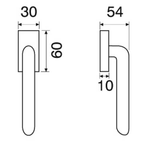 POIGNÉE DE FENÊTRE CUT NICKEL SATINÉ
