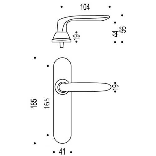 JAZZ CHROMÉ VELOURS BEC DE CANE SUR PLAQUE 165 MM