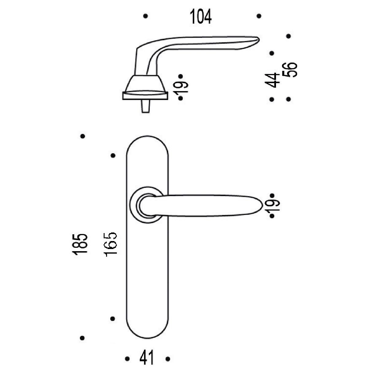 JAZZ CHROMÉ VELOURS BEC DE CANE SUR PLAQUE 165 MM