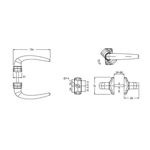 POIGNEE DOUBLE RAGNI BLANC 9016