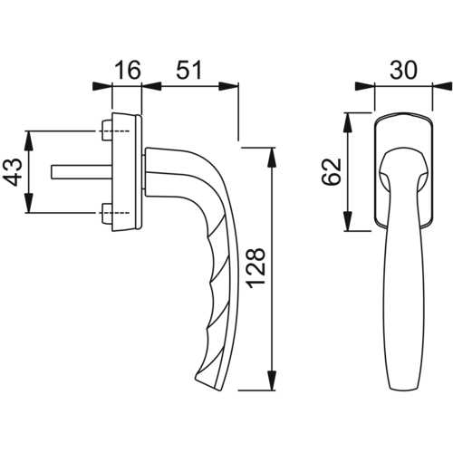 POIGNÉE DE FENÊTRE NEW YORK SECUSTIK VARIOFIT ARGENT