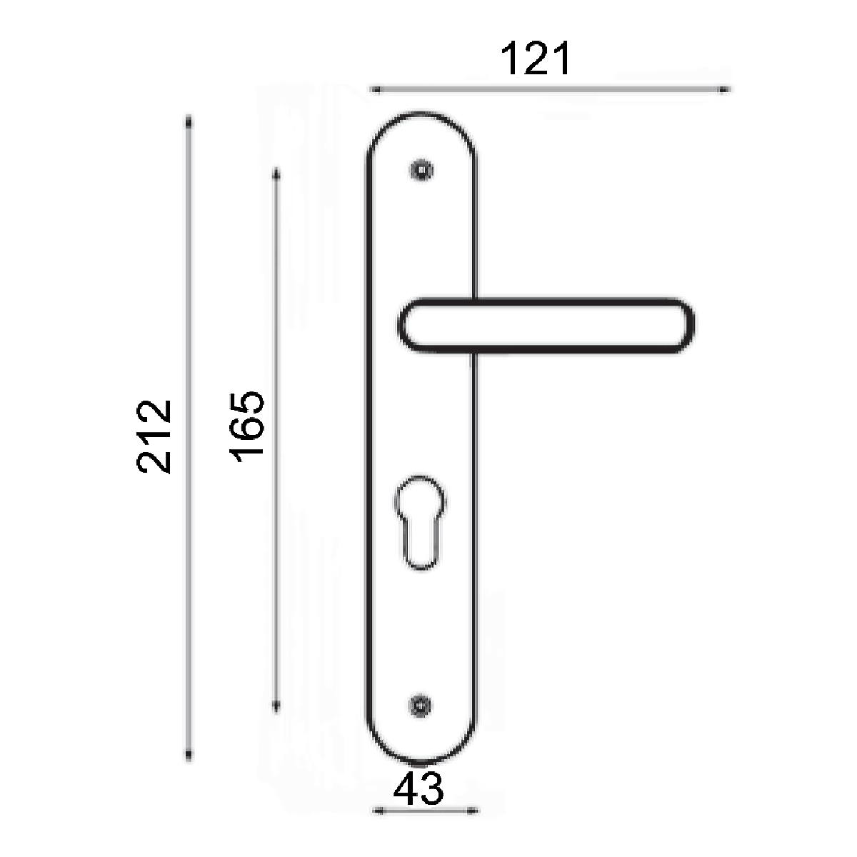 AZUR INOX CLÉ I SUR PLAQUE 165 MM