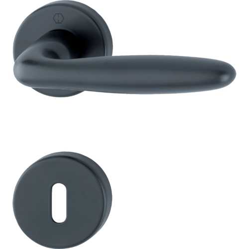 VERONA NOIR MAT, BÉQUILLES SUR ROSACE, CLÉ L