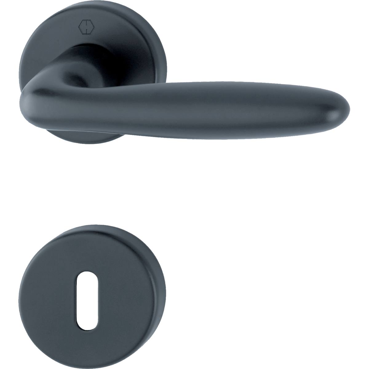 VERONA NOIR MAT, BÉQUILLES SUR ROSACE, CLÉ L