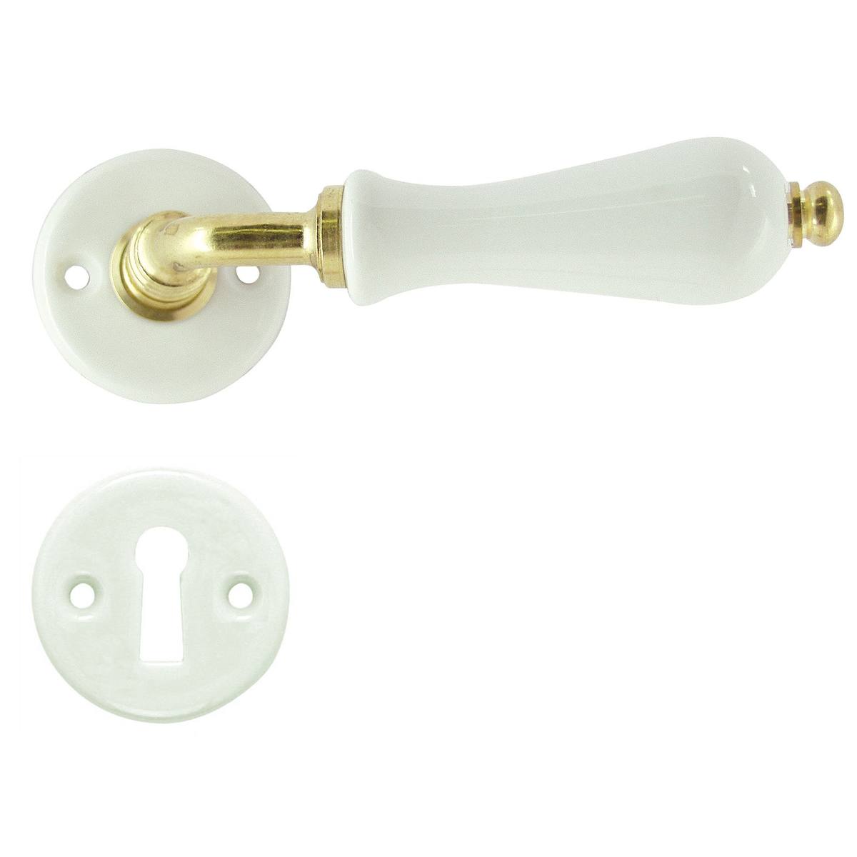 PORCELAINE POIRE CLÉ L SUR ROSACE