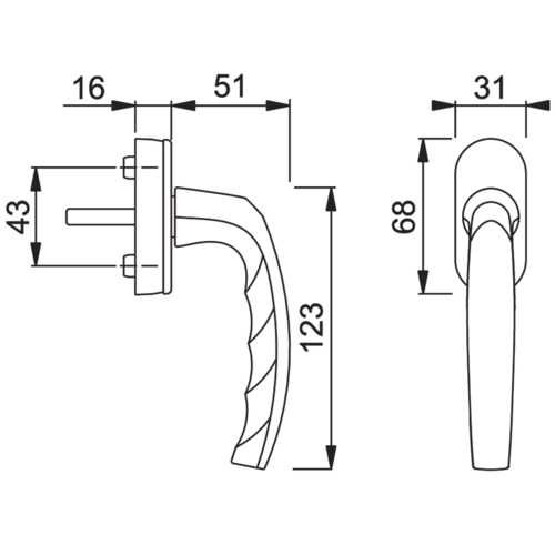 POIGNÉE DE FENÊTRE OB ATLANTA BEIGE