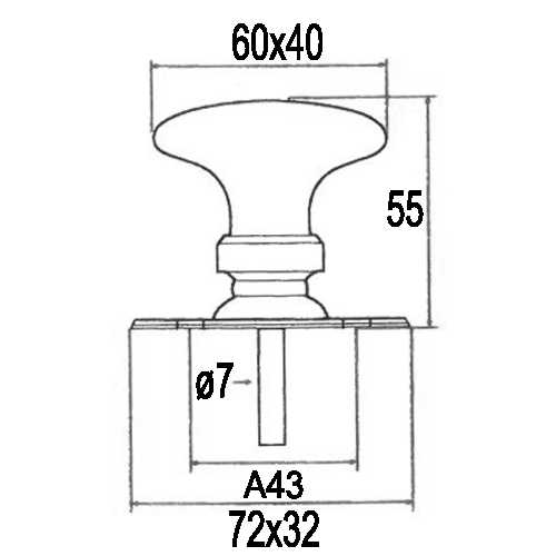 BOUTON DE FENÊTRE PORCELAINE